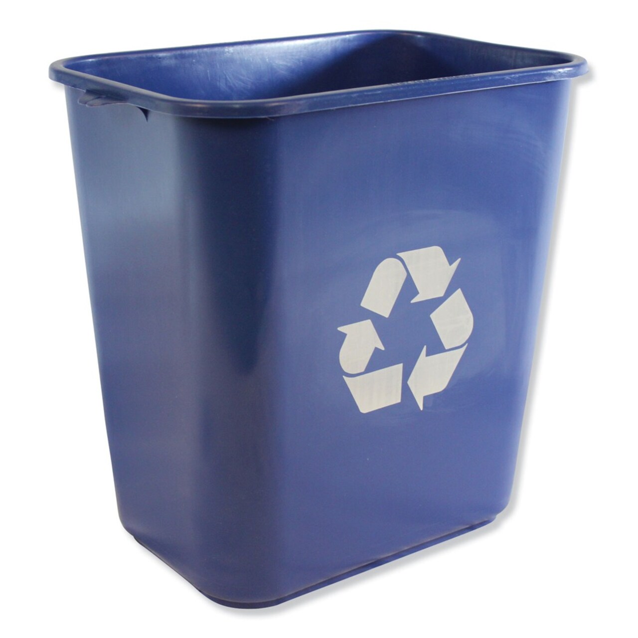 Impact 20-Quart Polyethylene Soft-Sided Wastebasket with Recycle Logo - Blue